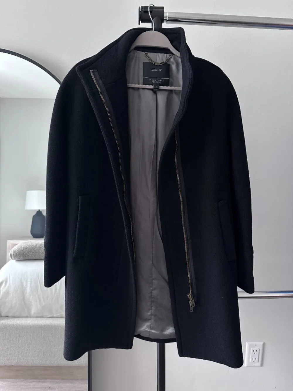 J Crew Stadium Cloth by Nello Gory Black Cocoon Coat in Size 2 - Picture 3 of 11